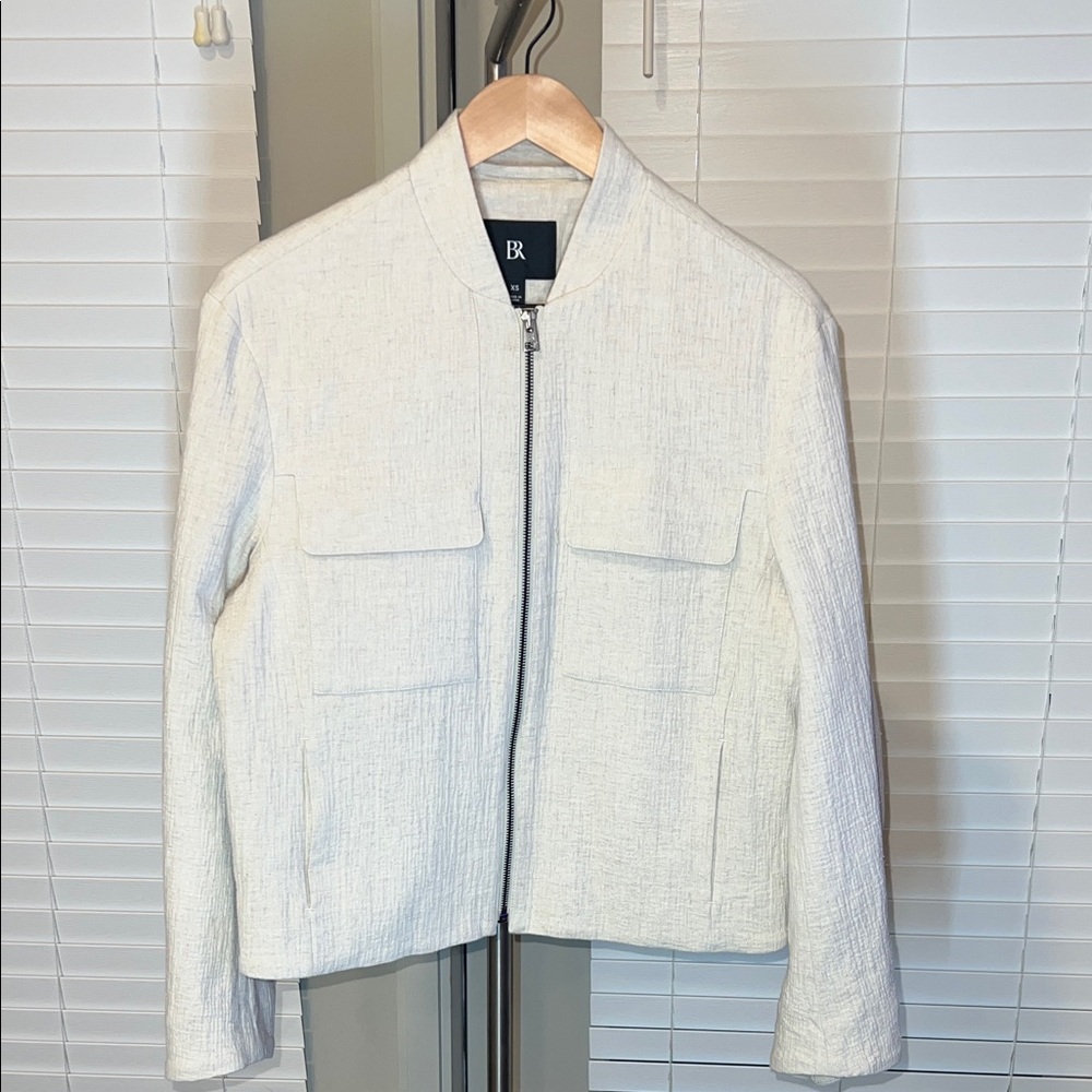 Banana Republic Off-White Textured Jacket
